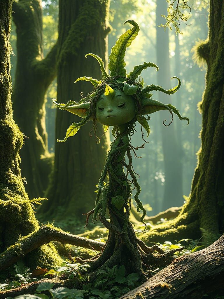 Whimsical Forest Spirit in Miyazaki-Inspired Digital Art