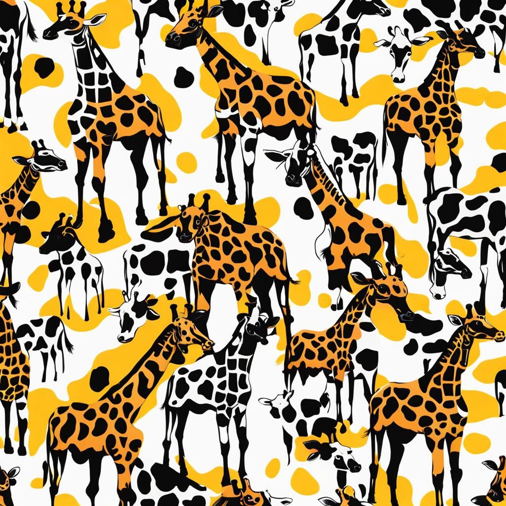 Giraffe and Cow Print Fusion