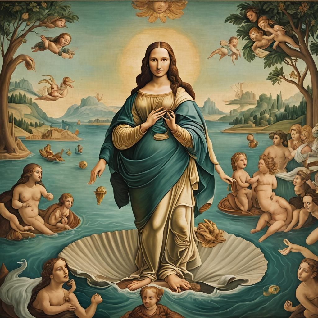 Birth of Venus Reimagined by Mona Lisa