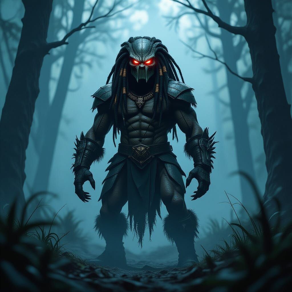 Terrifying Predator Jeepers Creepers Hybrid in Dark Forest