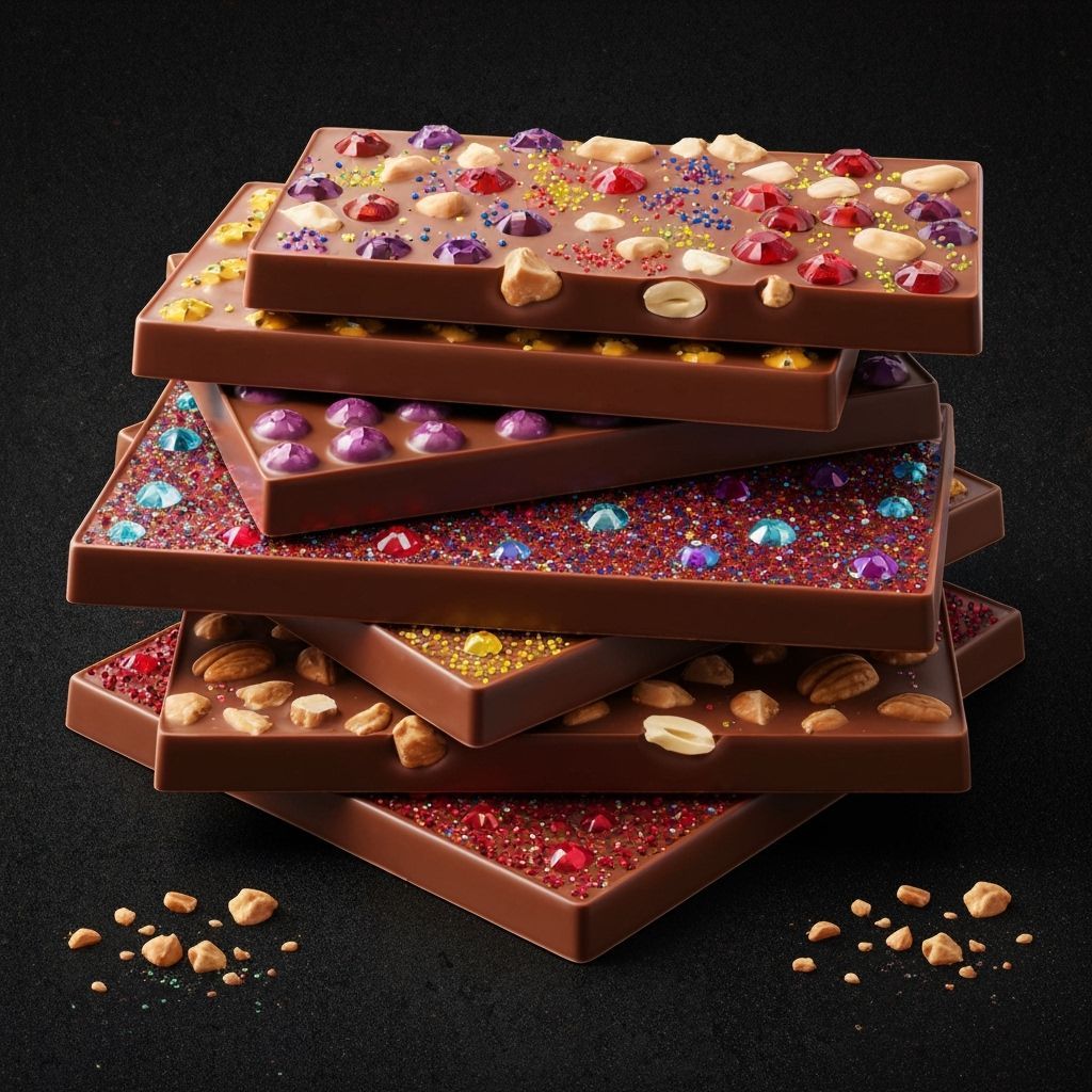 Luxurious Chocolate Bars with Rhinestones and Nuts