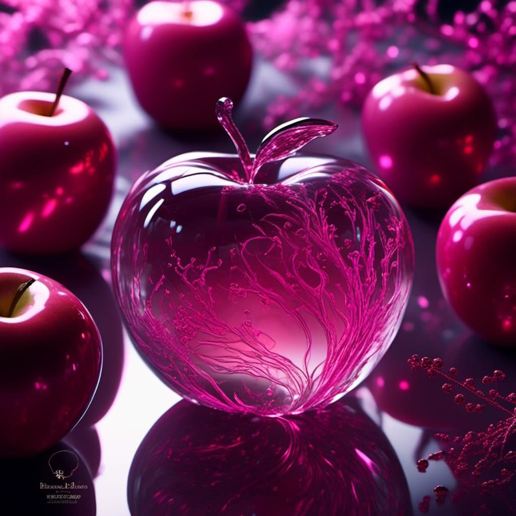 Enchanted Glass Apple with Smoke Tendrils