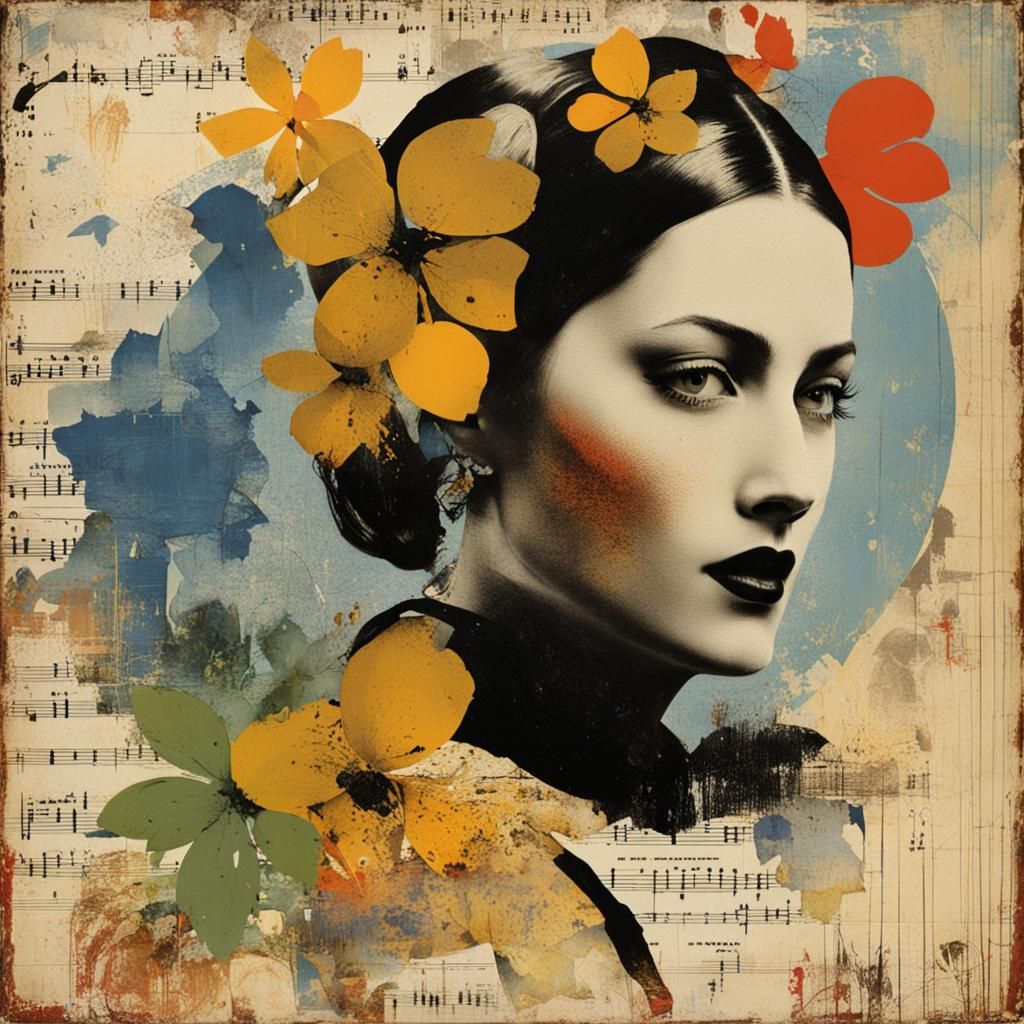 Abstract Mixed-Media Collage Art