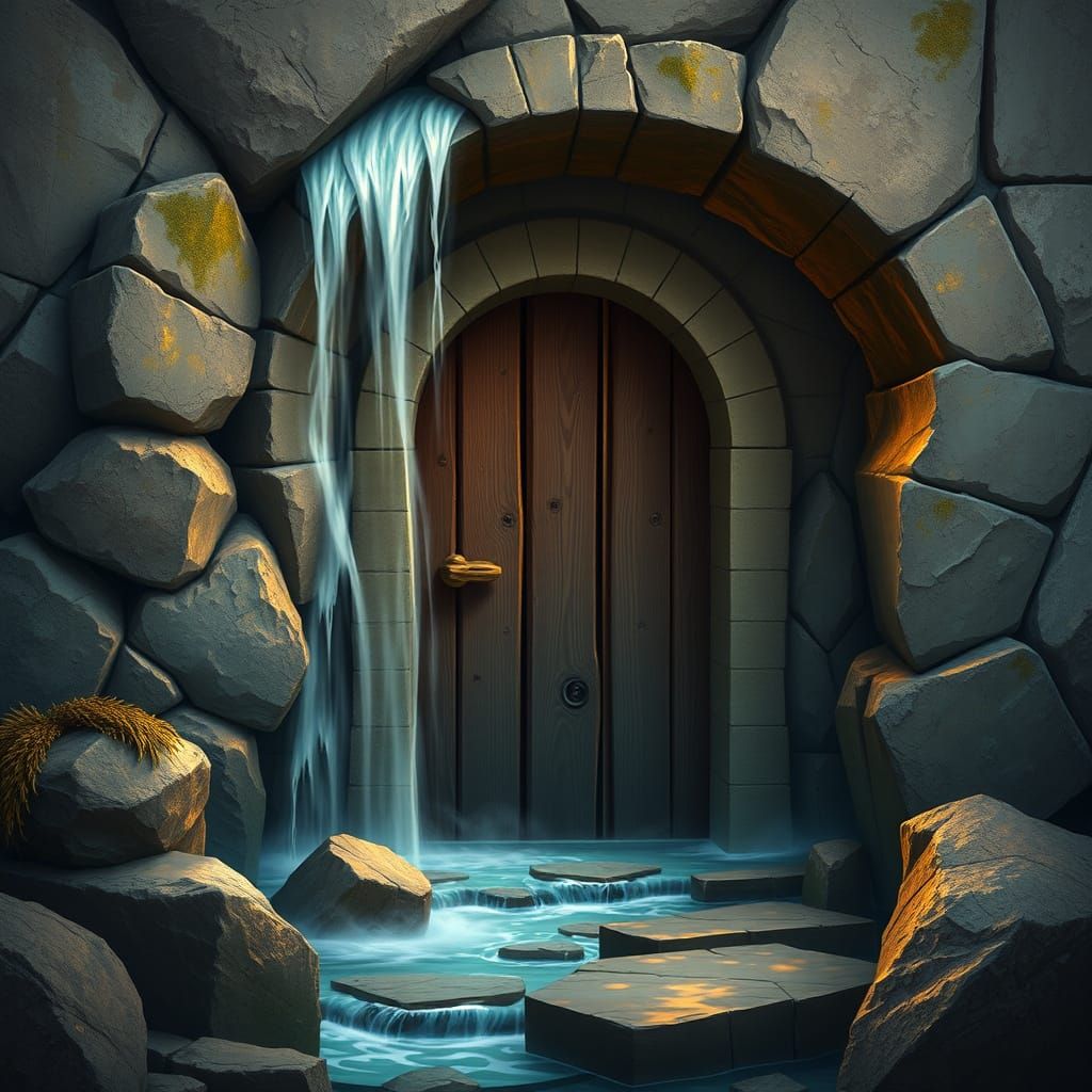 Fantasy Door Opens to Waterfall World