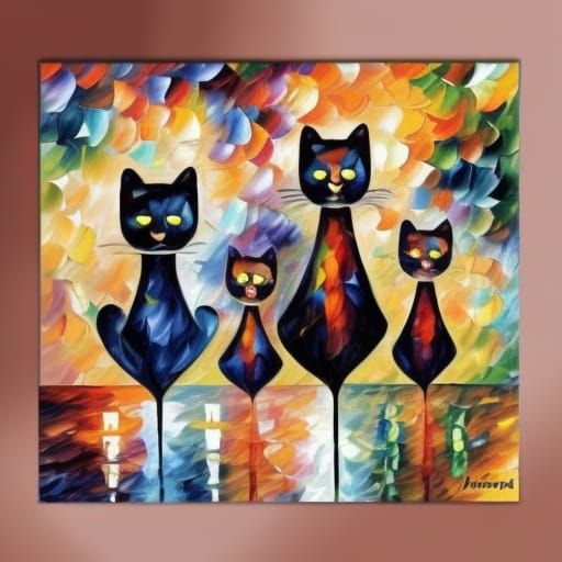 Family Portrait in Impressionist Comic Style