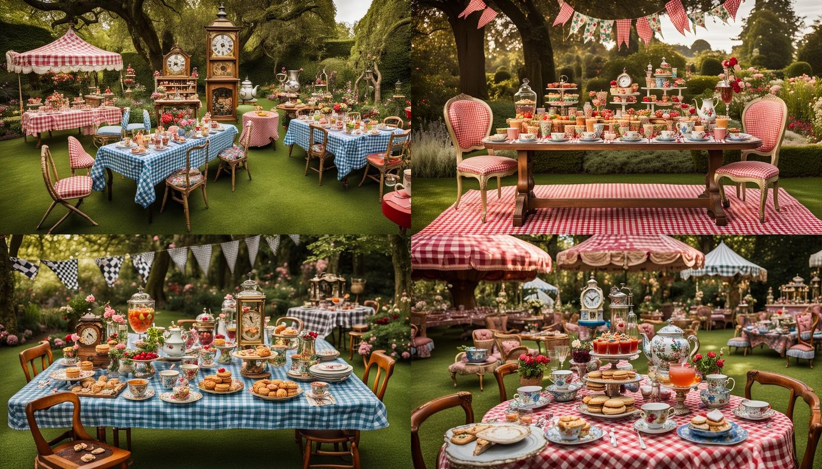 Alice in Wonderland Garden Picnic Scene