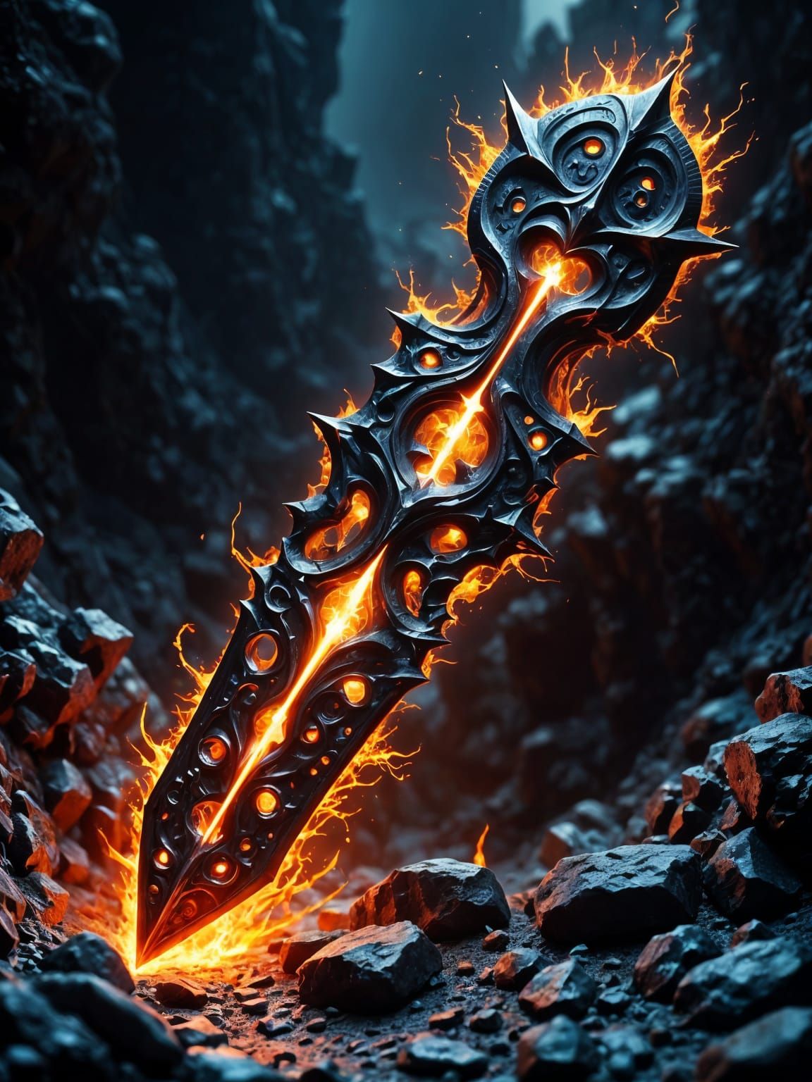 Obsidian Riftblade in Dark Fantasy Art