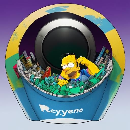 Homer Simpson Promotes Recycling in Cartoon Style