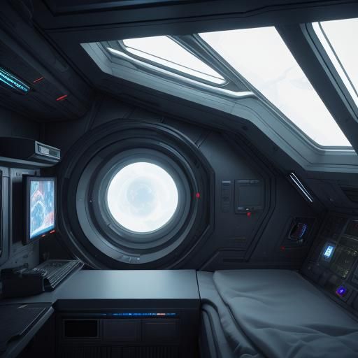 Futuristic Sci-Fi Sleeping Pod on Spaceship