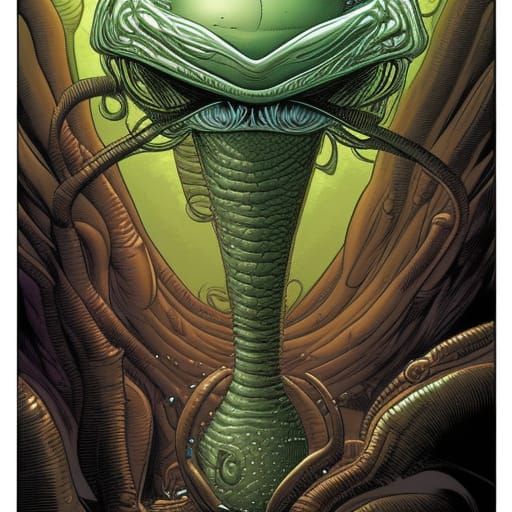 Alien Egg Sack in Comic Book Art Style