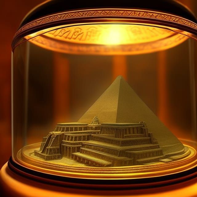 Ancient Egypt Diorama in Glass Cloche