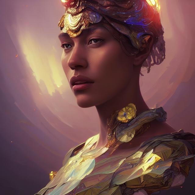 Genesis Queen Mother Portrait in Hyperdetailed Style