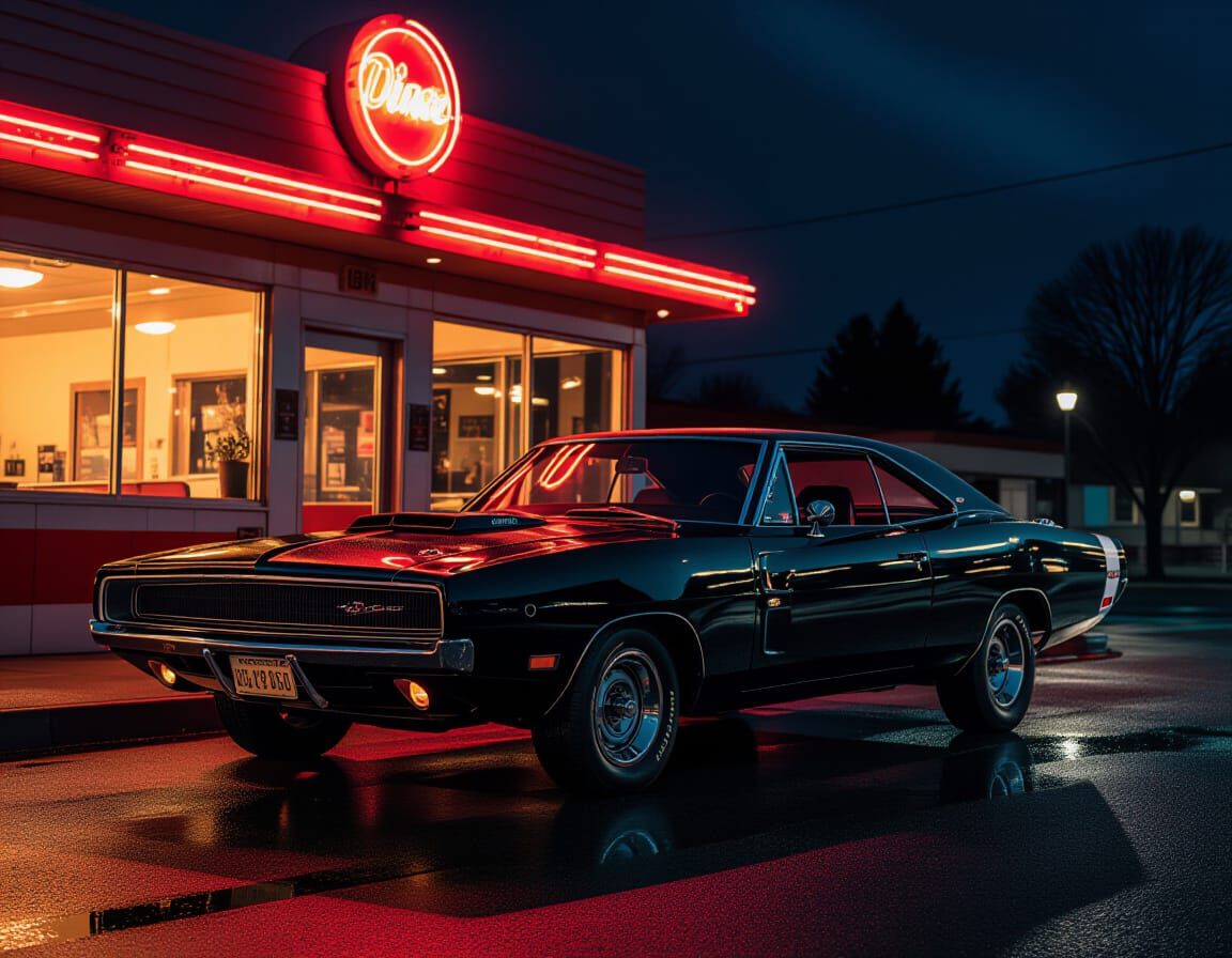 1970 Dodge Charger R/T at Retro Diner