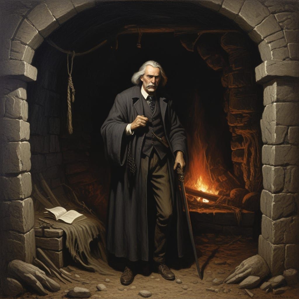 Grimdark Scene in Historical Painting Style