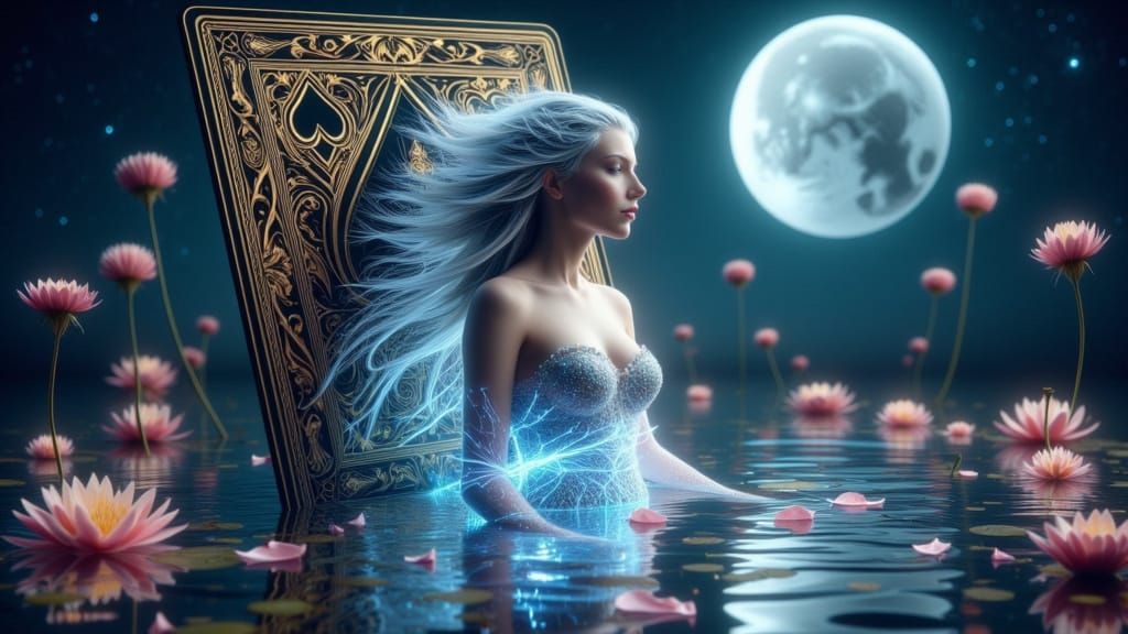 Majestic Fish-Like Goddess Emerges from Dreamlike Pisces Lan...