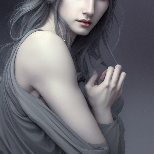 Detailed Digital Painting in Shades of Gray