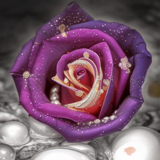 Jewel rose in a sea of pearls