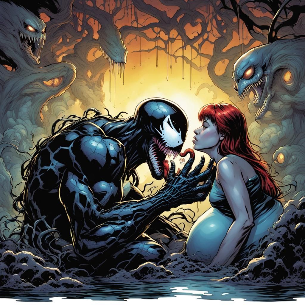 She Venom and Venom Kiss, Comic Book Art
