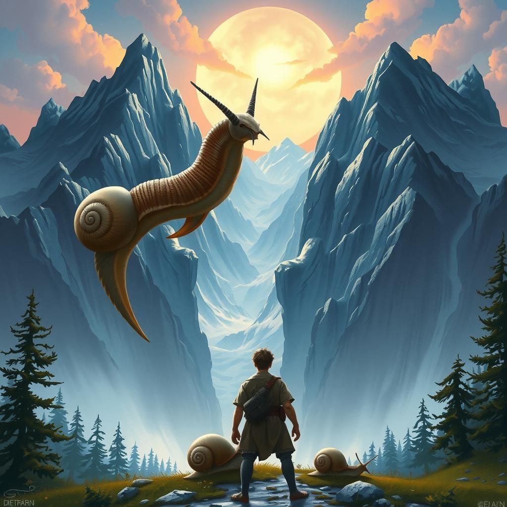 Man Before Mountain: Fantasy Art Portrait