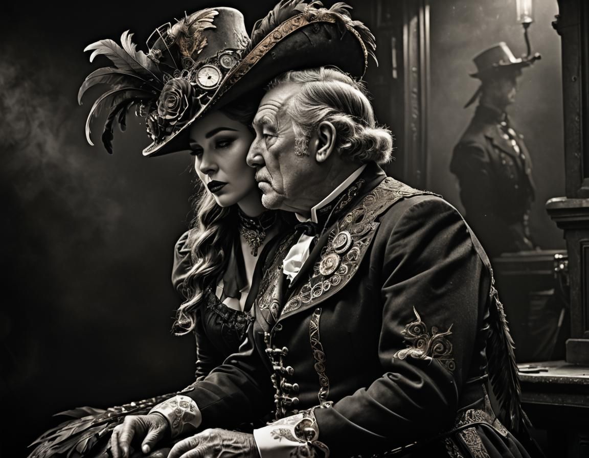 Steampunk Couple Portrait in Photorealistic Style