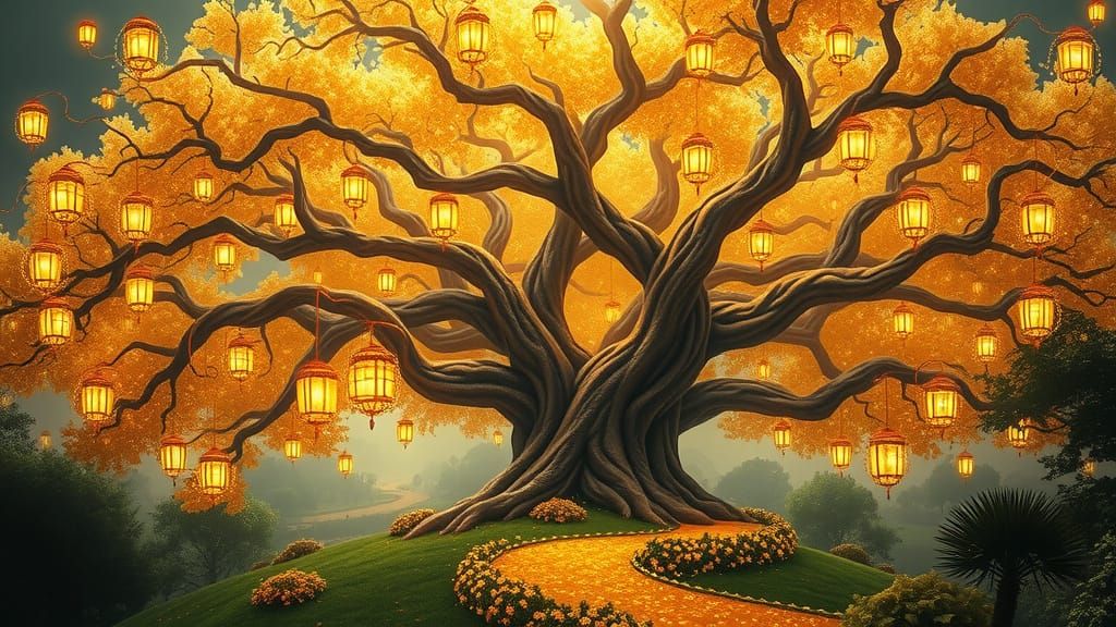 Fabulous tree with lanterns