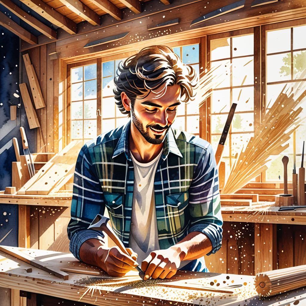 Happy Working Carpenter