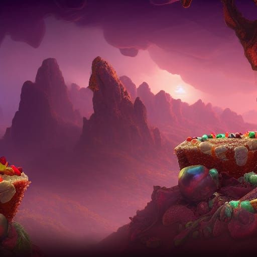 Fantastical Desserts: Detailed Matte Painting