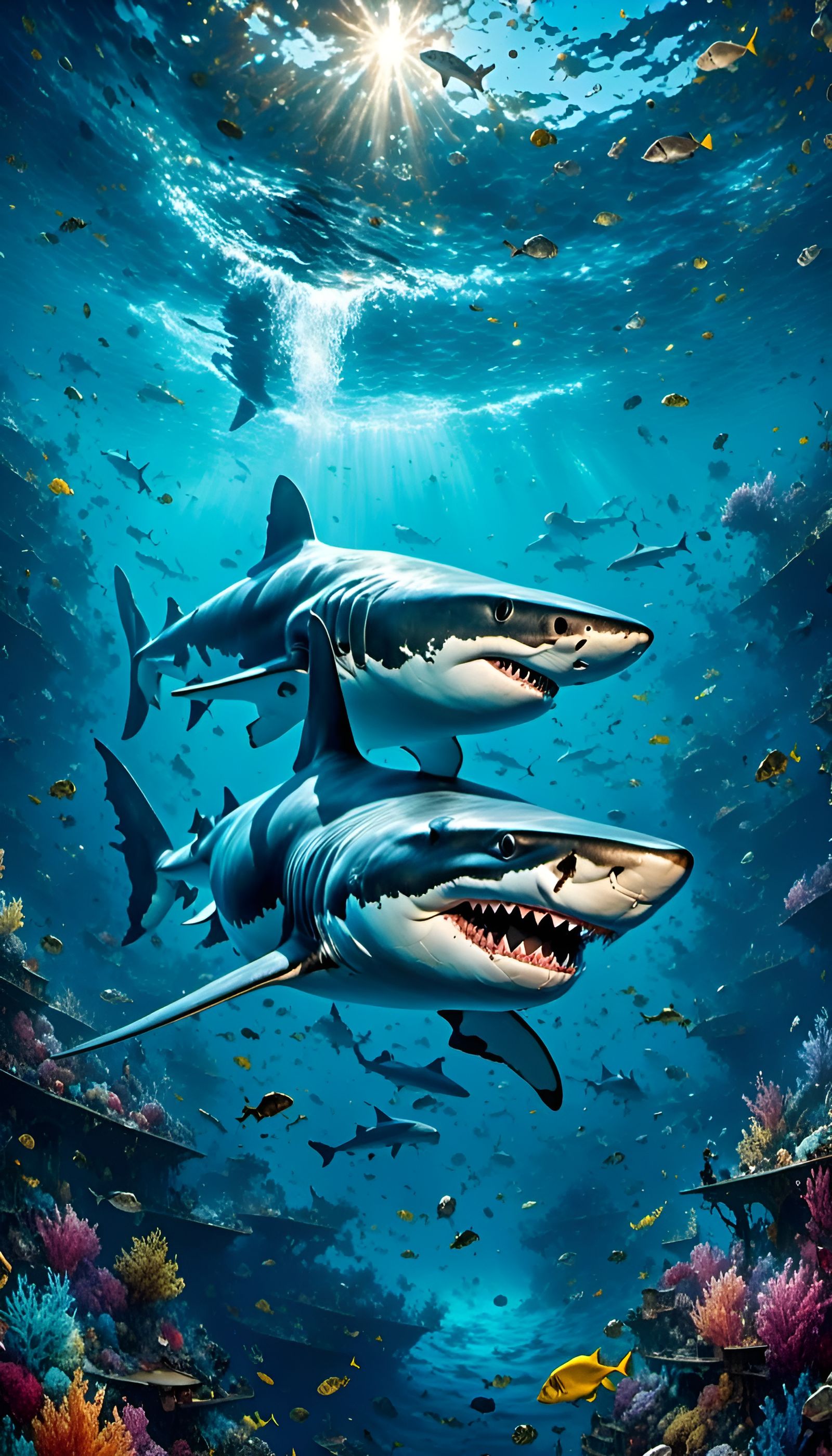 Majestic Shark Glides Through Azure Waters