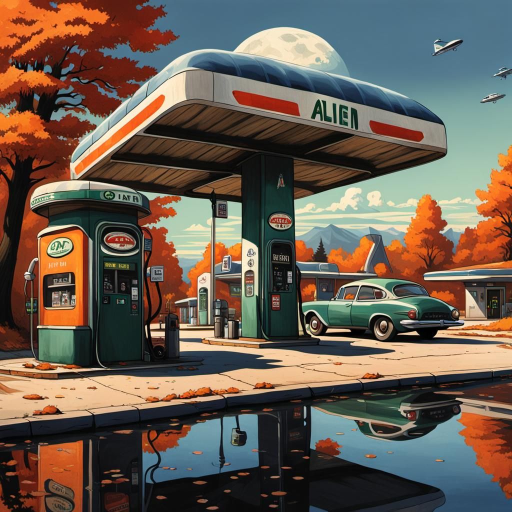 Alien Gas Station on a Desolate Planet