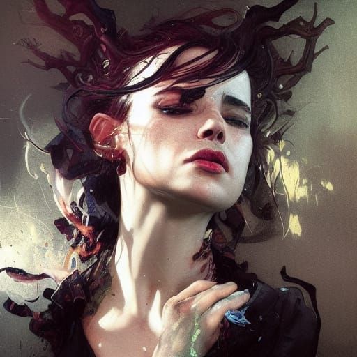 Sinister Portrait Inspired by Jackson Pollock