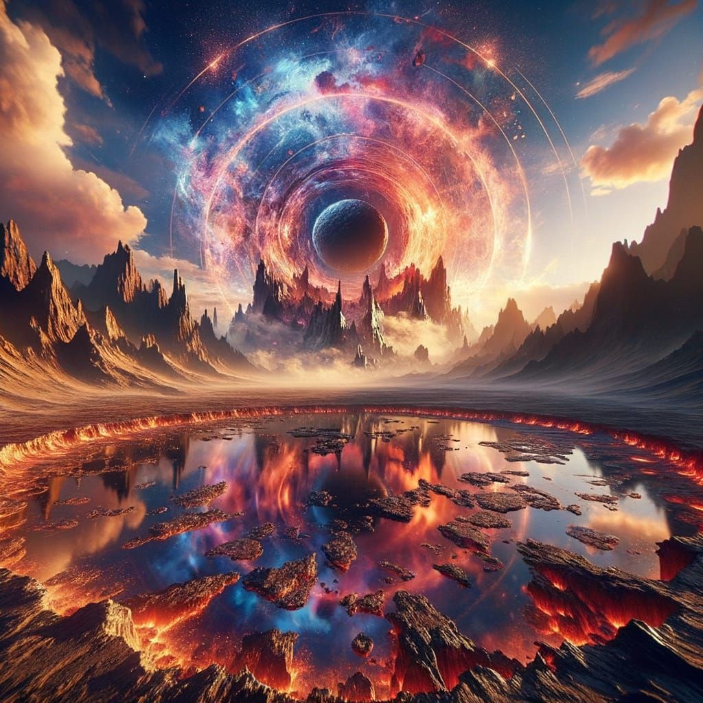 Barren Cosmic Landscape in Hyper-Realistic Style