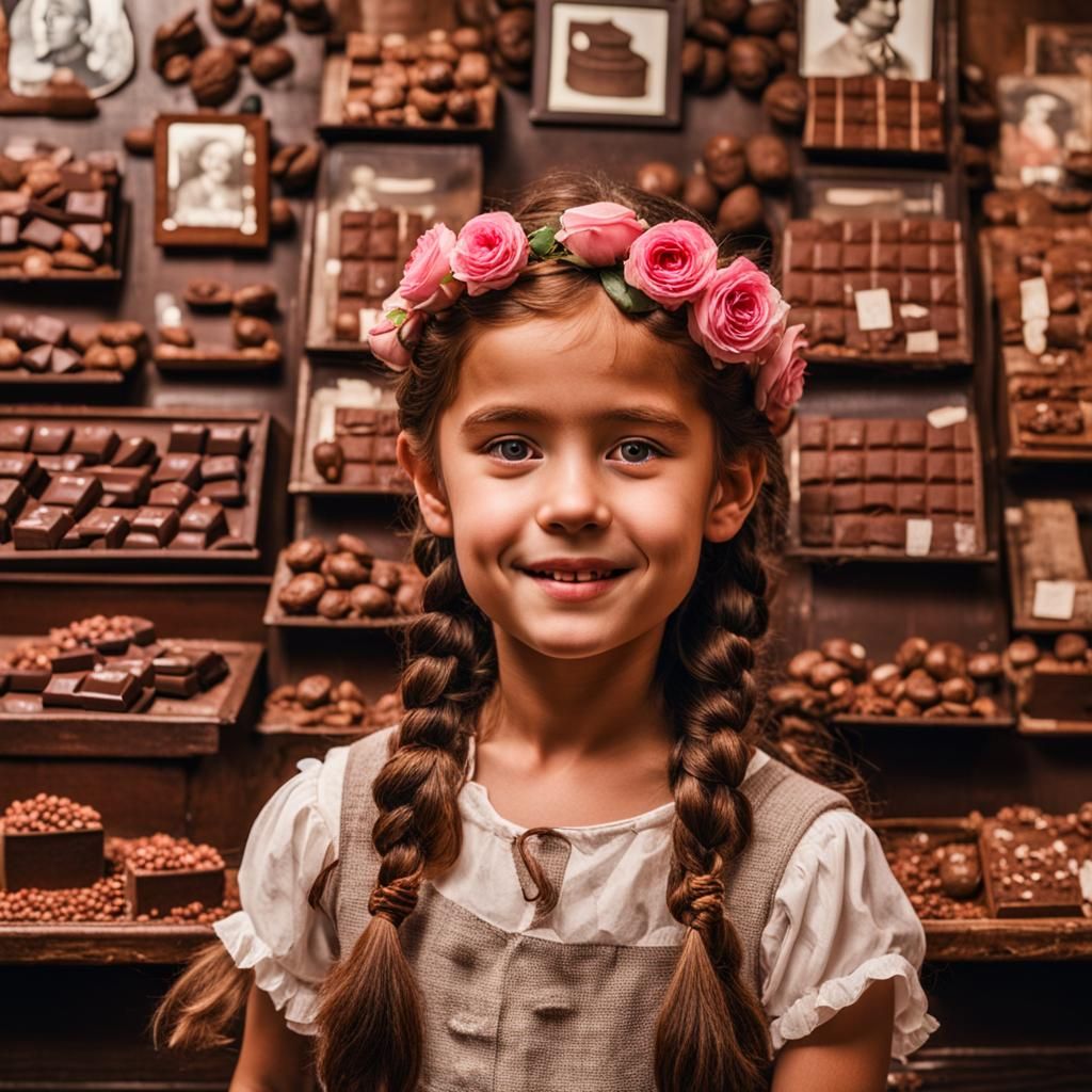 Girl Enjoys Chocolate in Mayan-Themed Shop