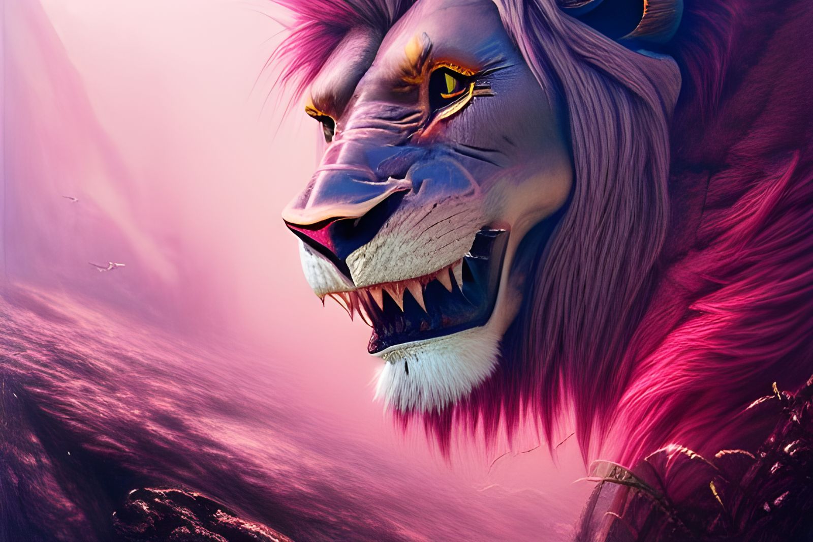 Pink Shark-face Lion