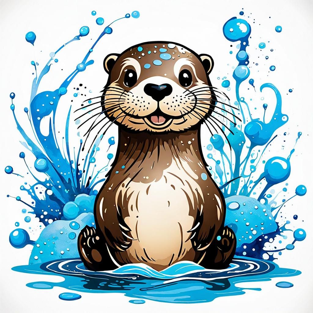 Ink Splat Otter