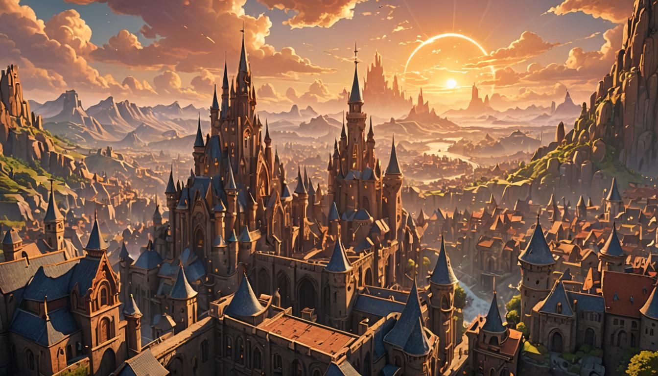 Magical Metropolis: Epic 3D Game Art in Disney Style