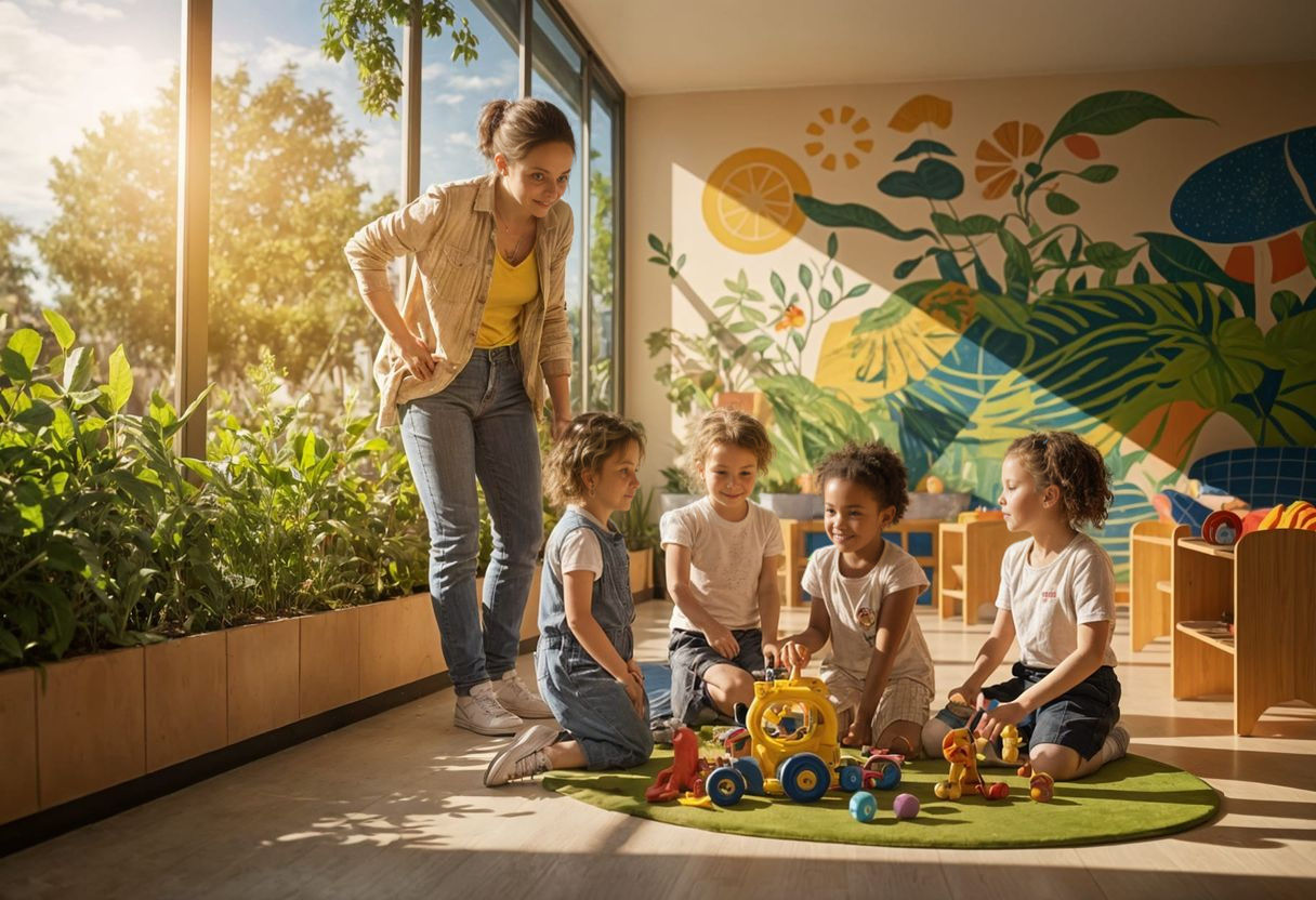 Sustainable Education in a Vibrant Solarpunk Daycare