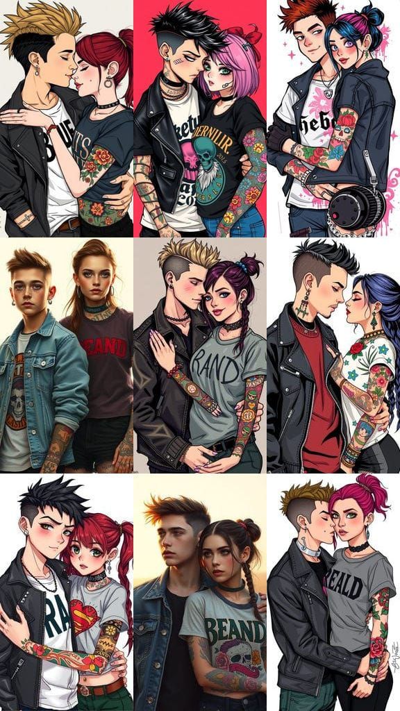 Tattooed and Pierced Couple in Love