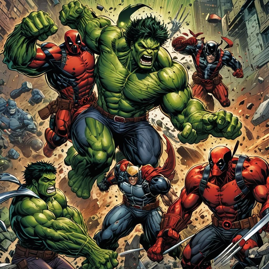 Superhero Showdown in Dynamic Comic Book Style