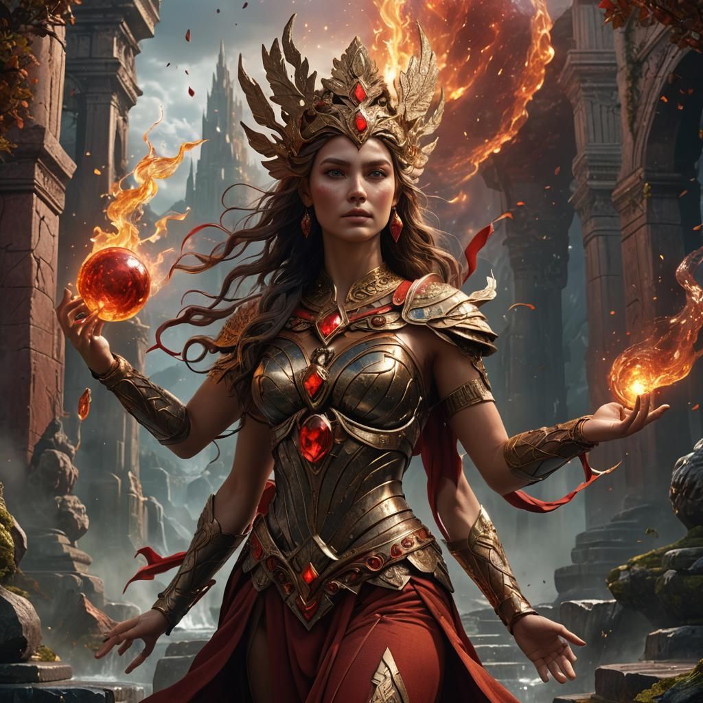 Goddess of Elements: Detailed Matte Painting