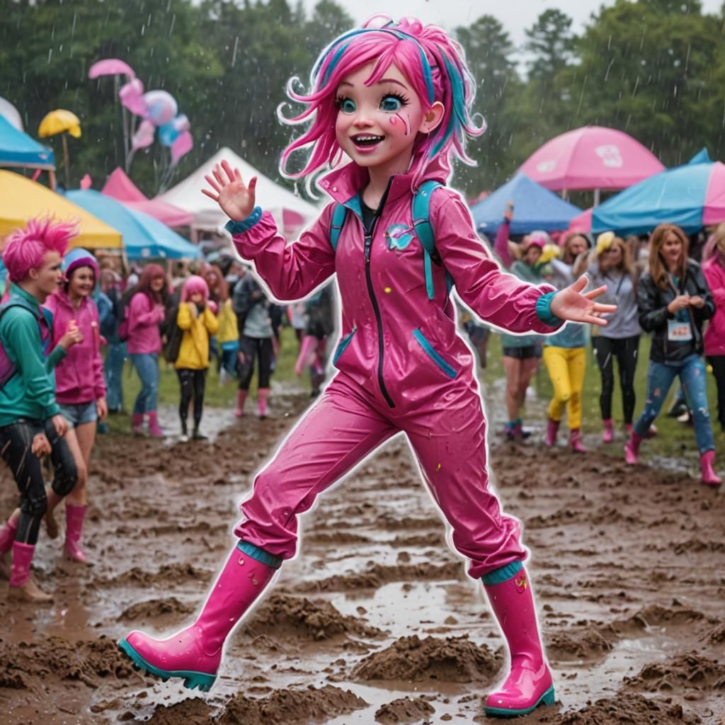 Human Zipp Storm Dances at Music Festival