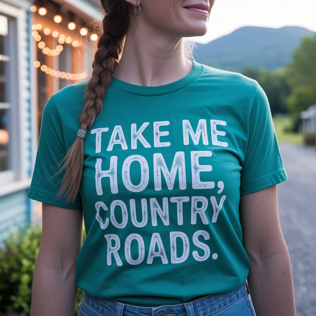 Rustic West Virginia Village Scene with Shenandoah Mountains