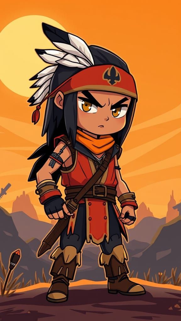 Chibi Warrior Nightwolf in Modern Cartoon Style