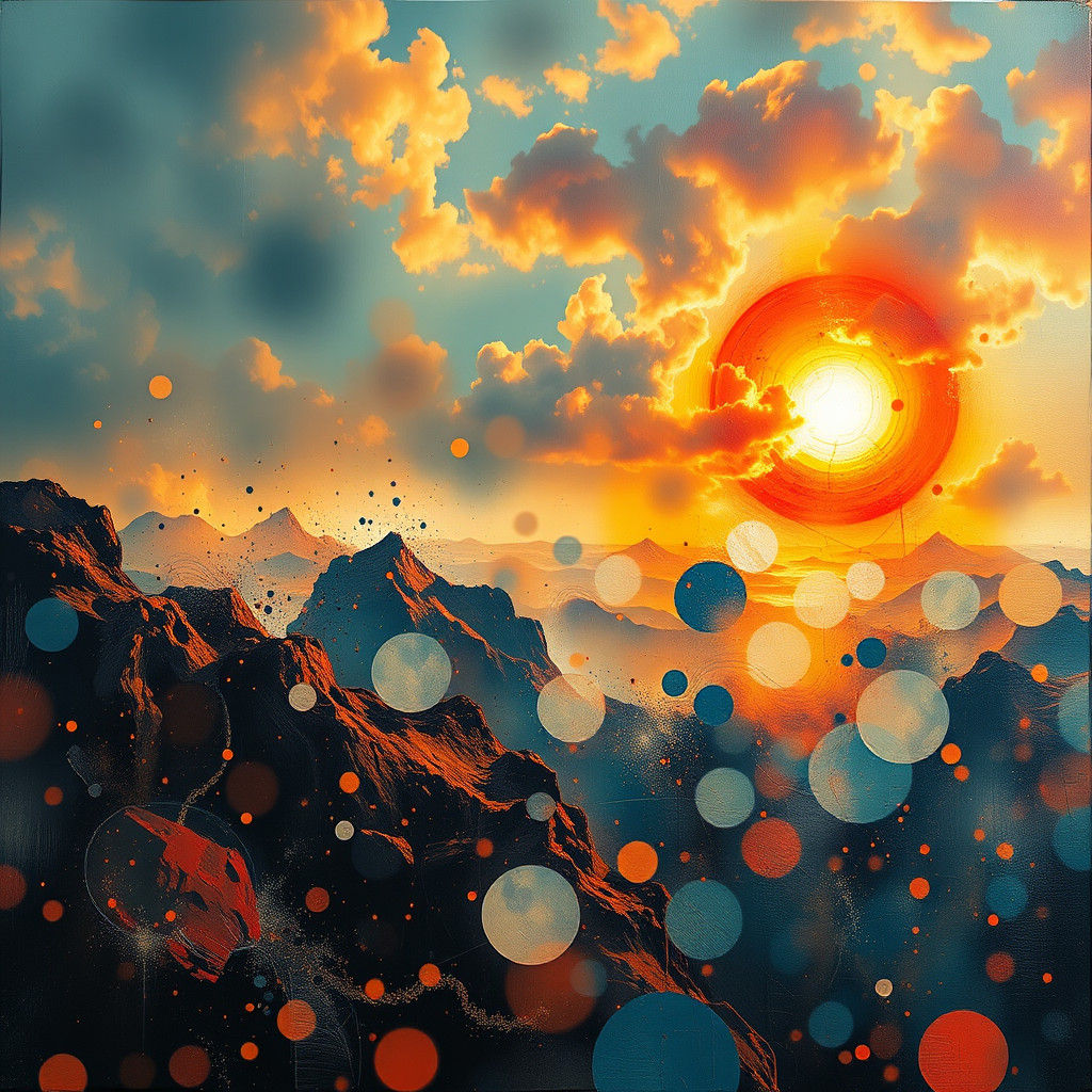 Hyperrealistic Red and Blue Colors Merge