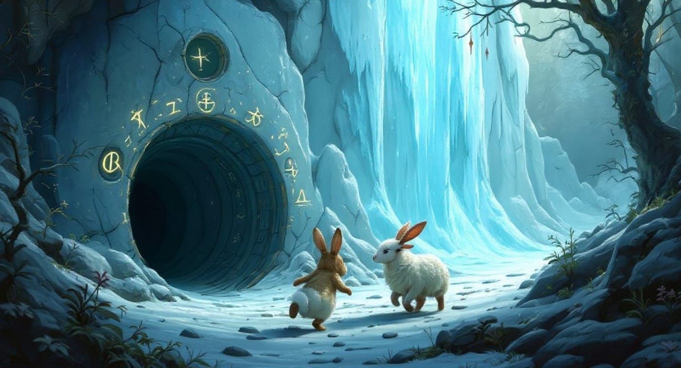 Rabbit and Sheep Discover Mysterious Ice Wall