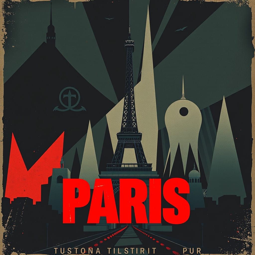 Constructivist Paris at Dusk