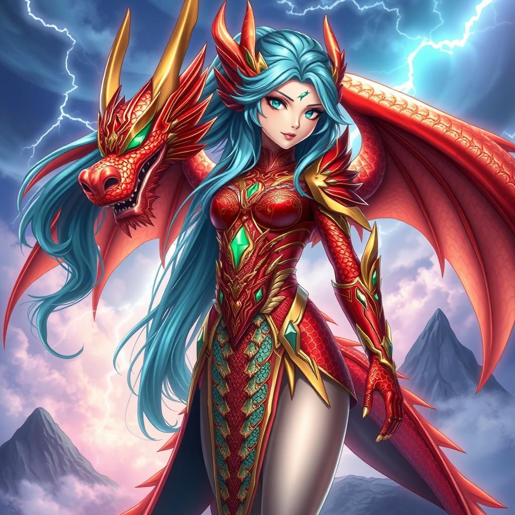 Dragon-Themed Anime Character in 4K Digital Art