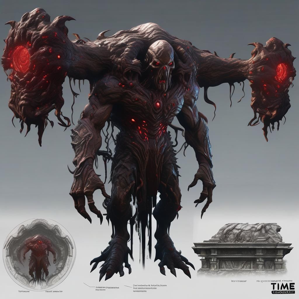 Eldritch Blood Colossus Concept Art in 8k