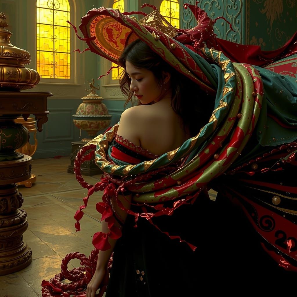 Dramatic Reflected Glory Sculpture in Hyperrealism Style