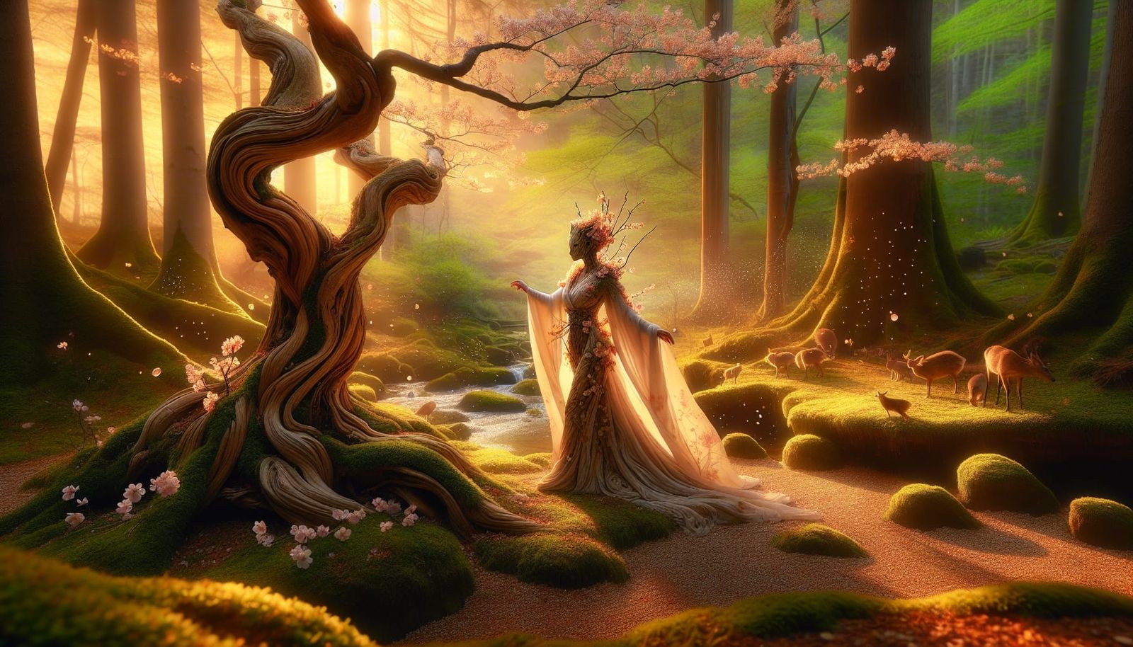 Dryad's Dance in a Golden Forest