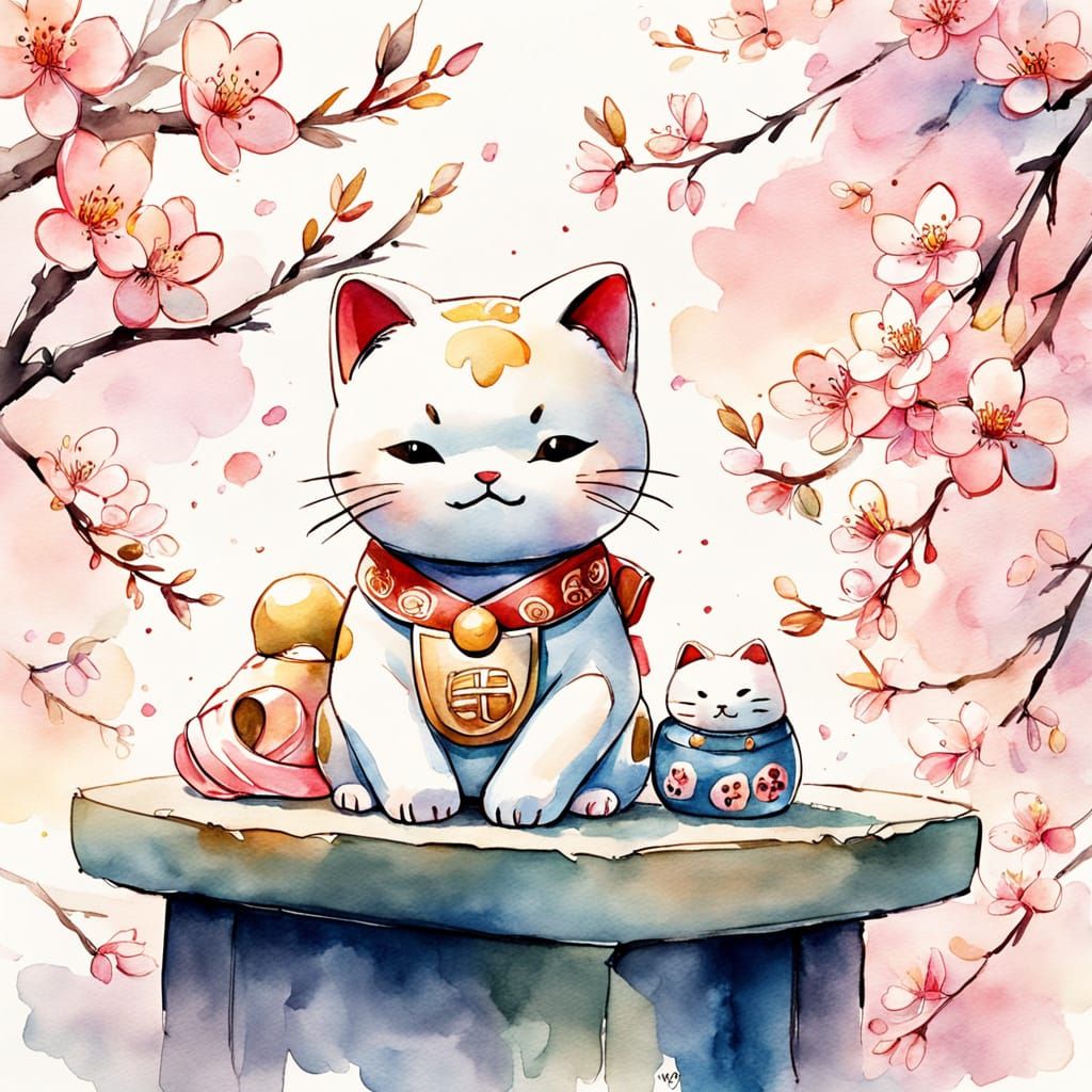 Japanese Whimsy in Watercolor